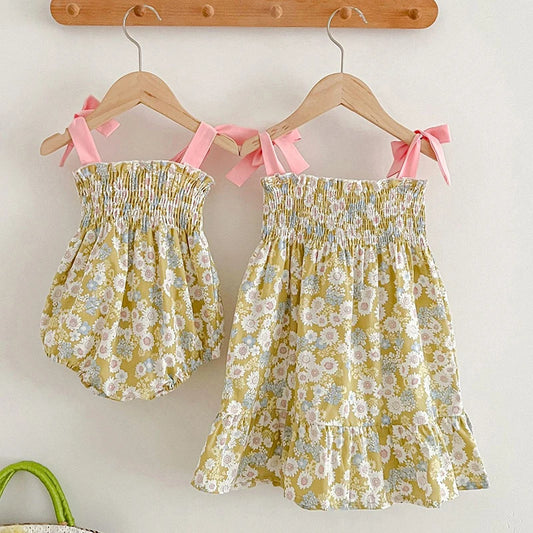 Newborn Sweet Baby Girls Jumpsuit and Dress Combo