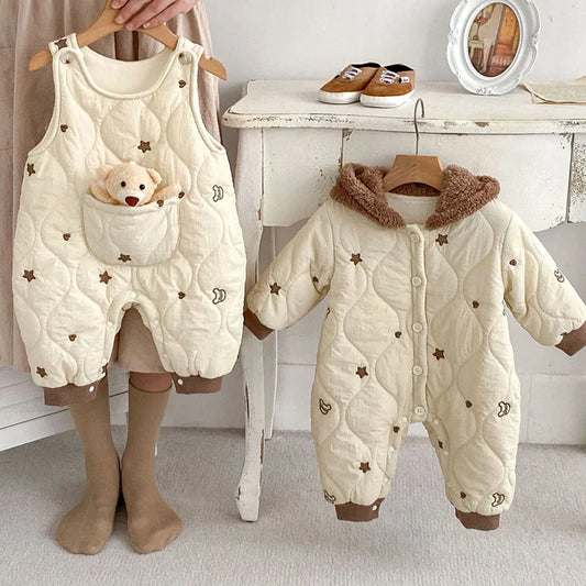 Winter Baby Clothing | Fur Lining Hooded Rompers