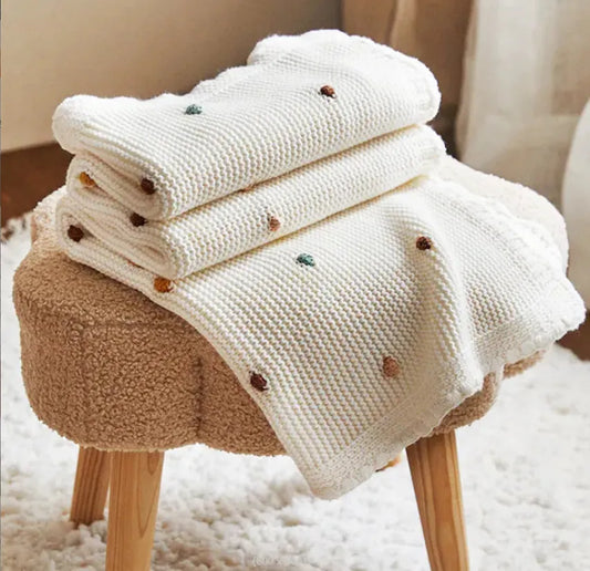 Nordic Pompom Baby Blanket