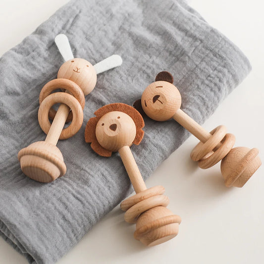 Wooden Teether for Newborn Baby - Bloom & Babes