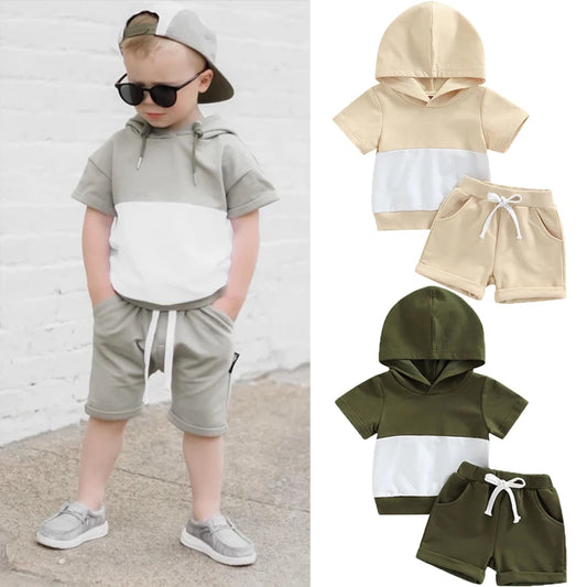 Kids Summer Hooded Outfit Set