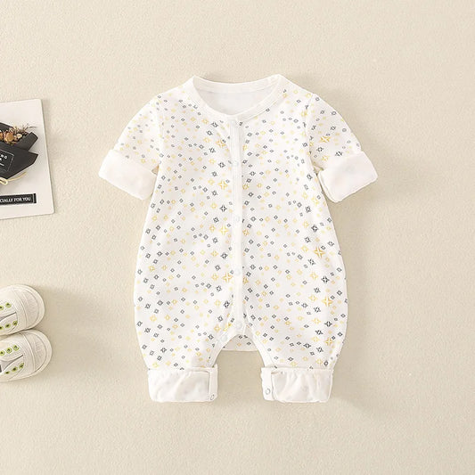 Cotton Comfort Romper | Newborn Long Sleeve Jumpsuit